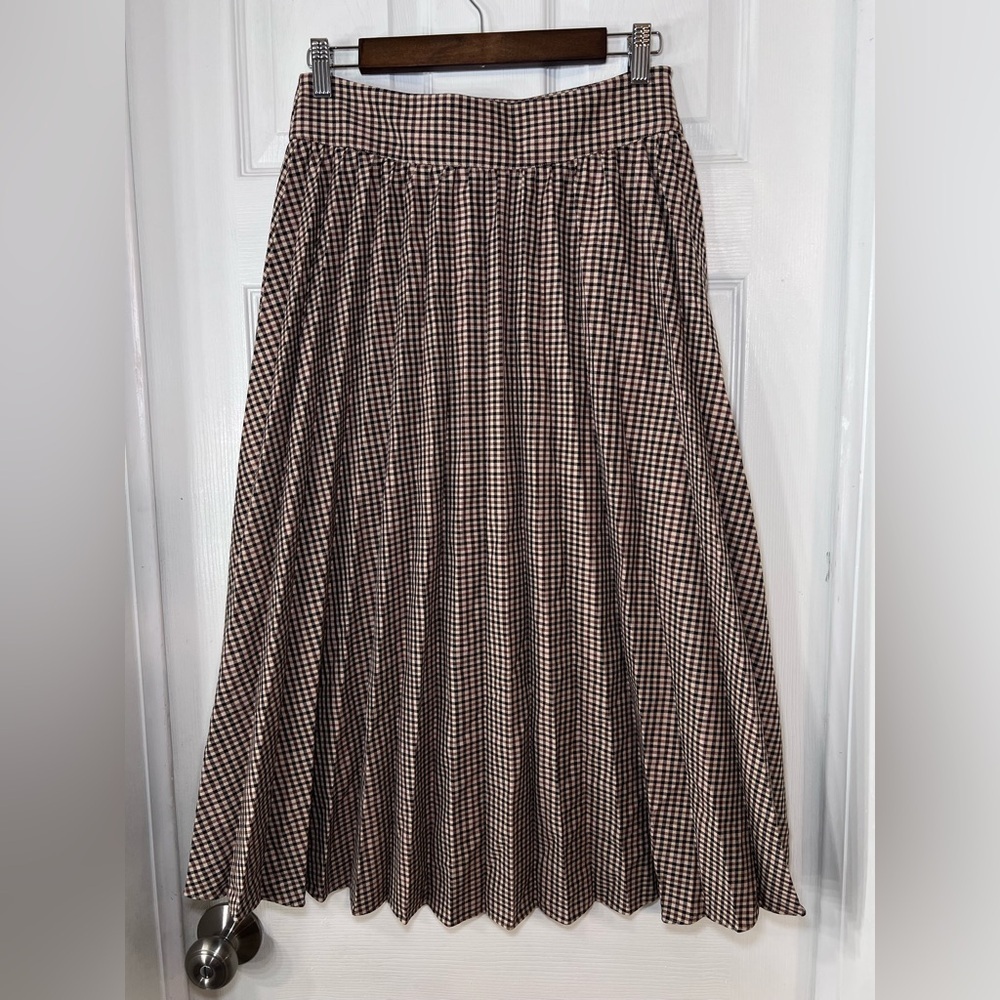 Scotch‎ & Soda Brown and Black Checkered Midi Skirt Size Small - Picture 5 of 12